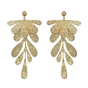 BOTANICAL EARRINGS [ Gold Plated Brass, Floral ]