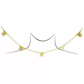 BRAVE Spaced Letter Gold Dipped Short Necklace