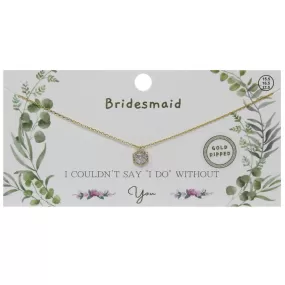 BRIDESMAID CZ Pave Hexagon Pendant Gold Dipped Necklace