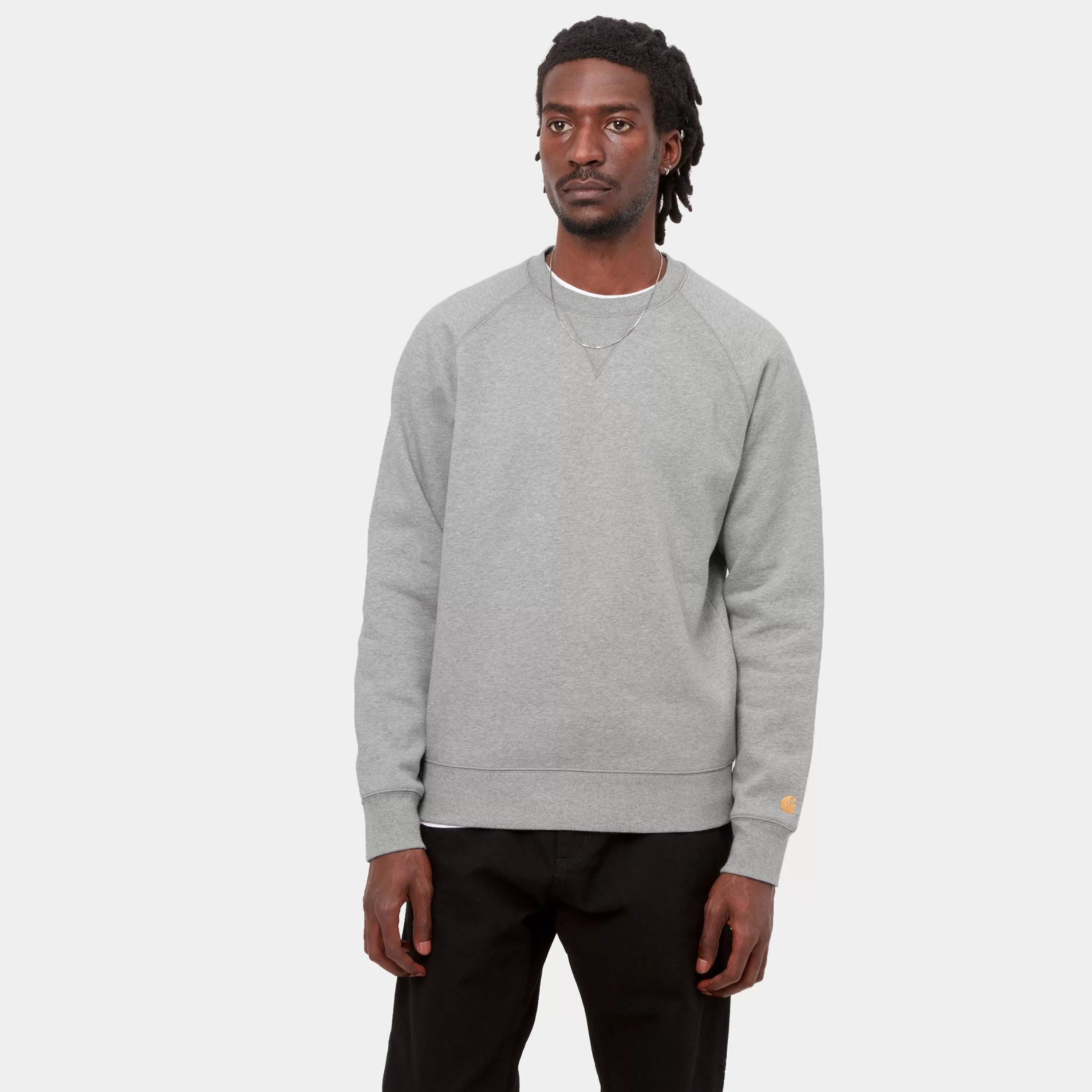 Carhartt Chase Sweat Grey Heather / Gold