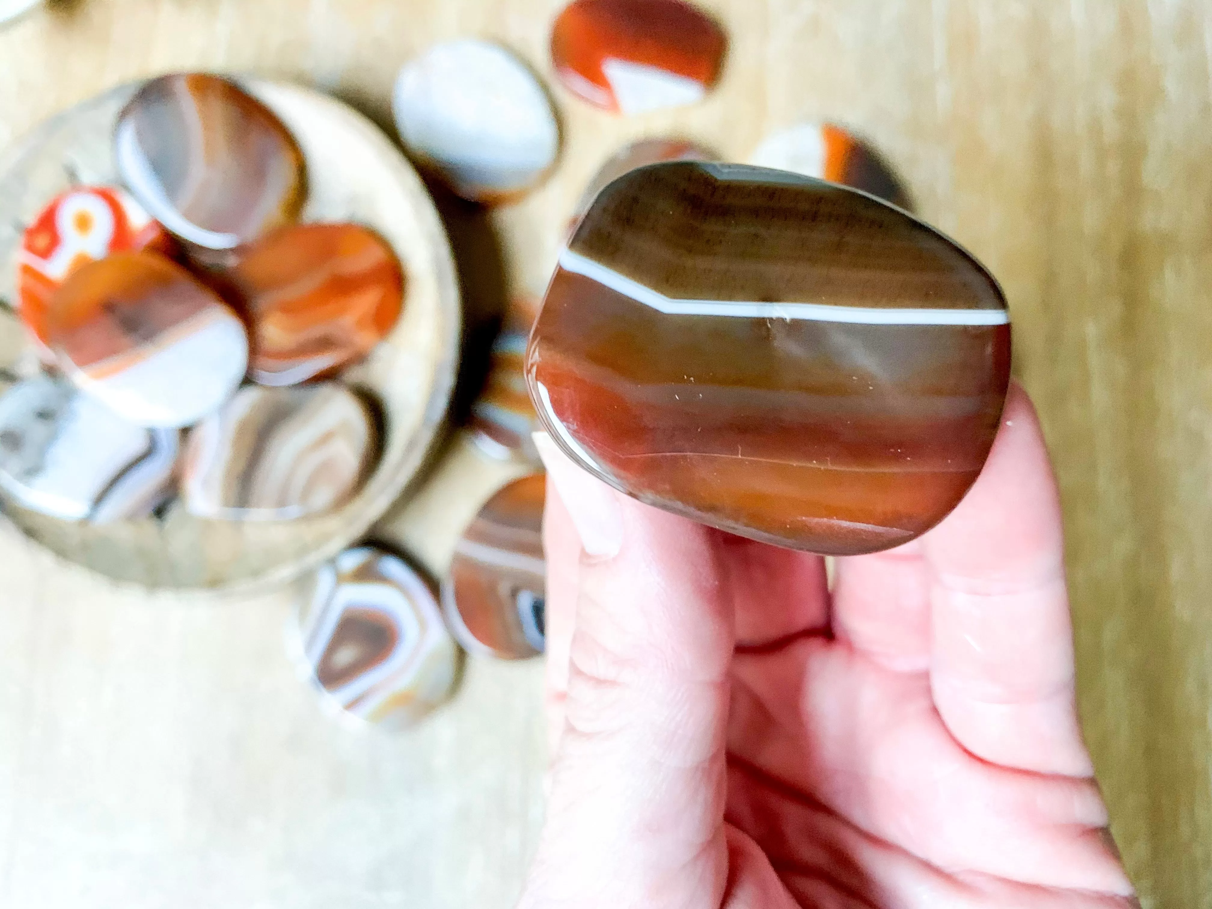 Carnelian Flat Palm Stone