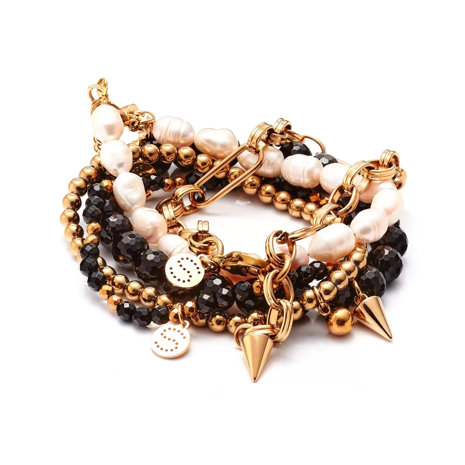 Charme / Bracelet Trio / Black Onyx   Gold