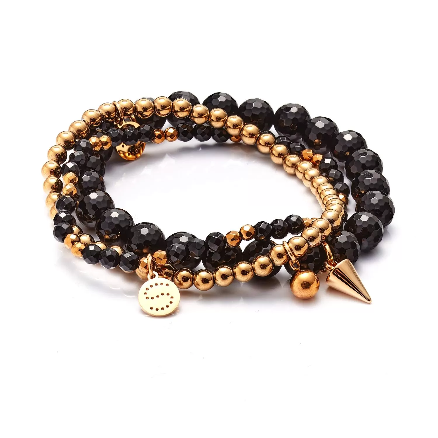 Charme / Bracelet Trio / Black Onyx   Gold