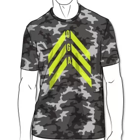 Chevron Icon UNISEX Graphic Tee - Riverstone Camo - High Viz Safety Green