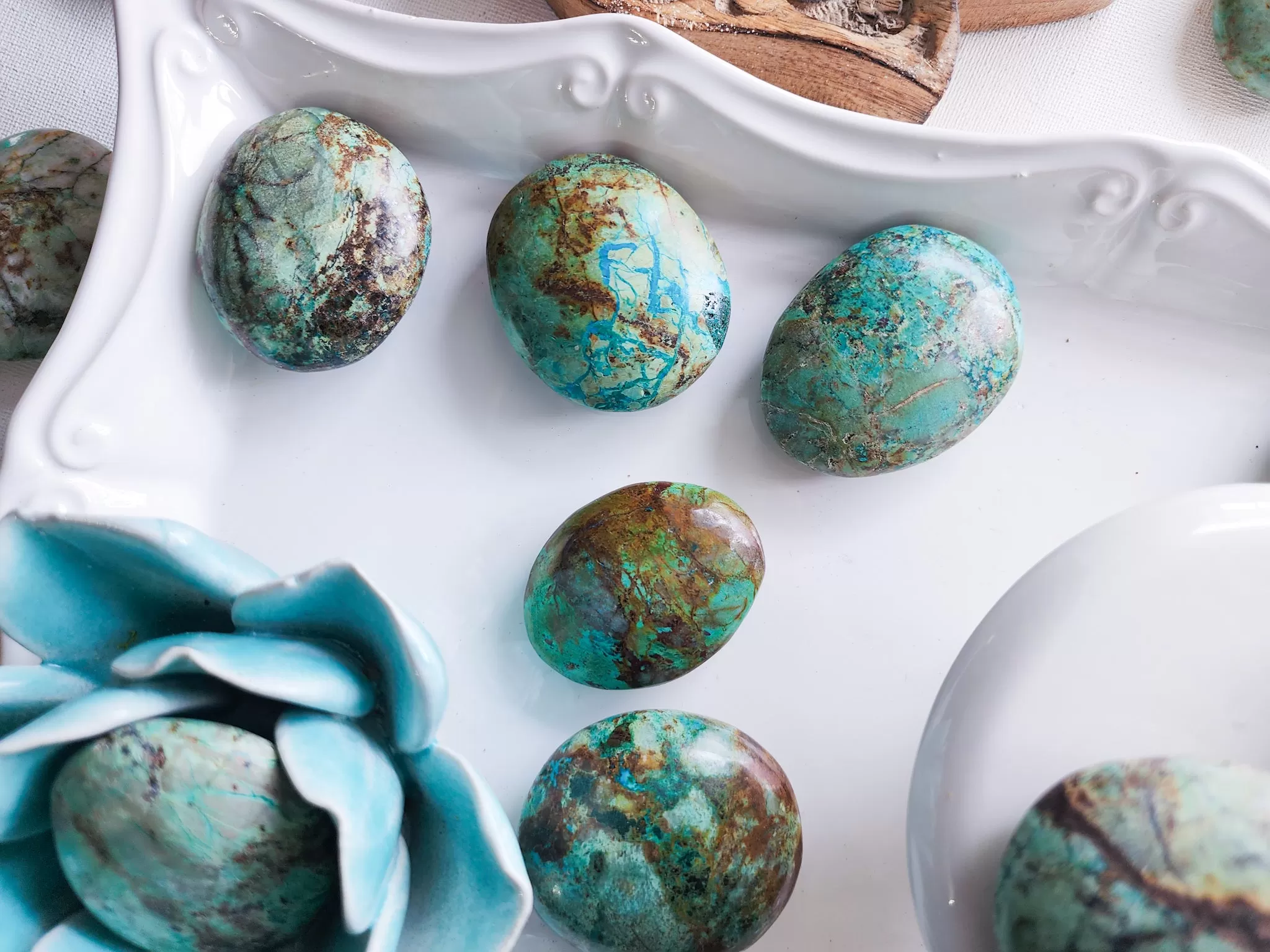 Chrysocolla Palm Stone || Peru