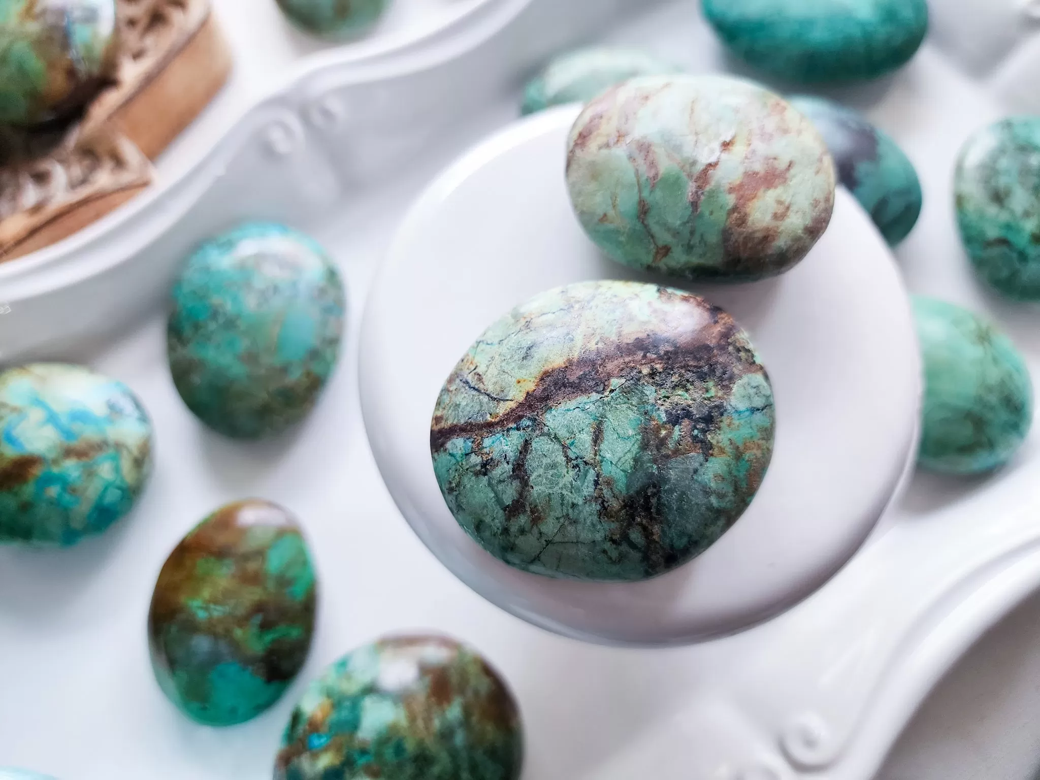 Chrysocolla Palm Stone || Peru