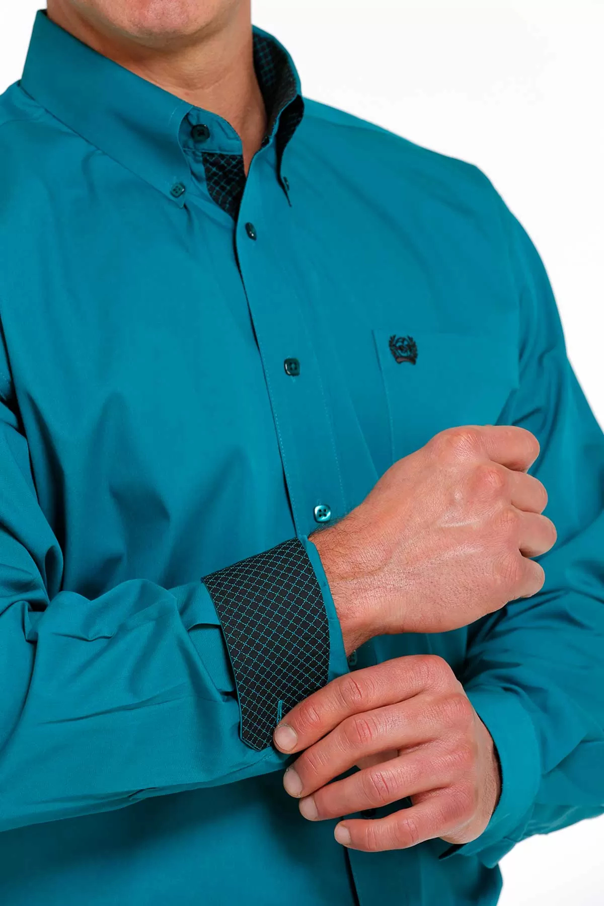 'Cinch' Men's Solid Classic Fit Button Down - Teal