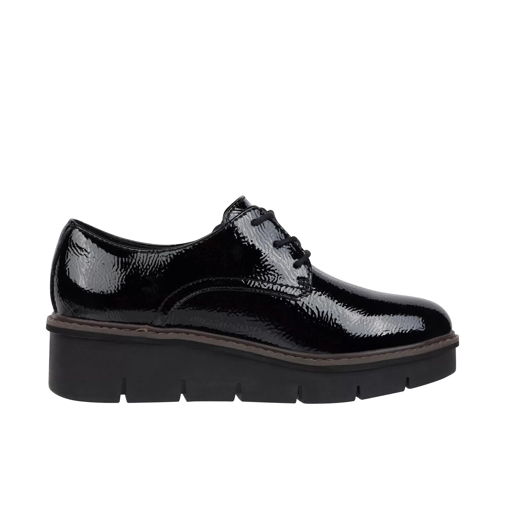 Clarks Womens Airabell Tye Black Patent