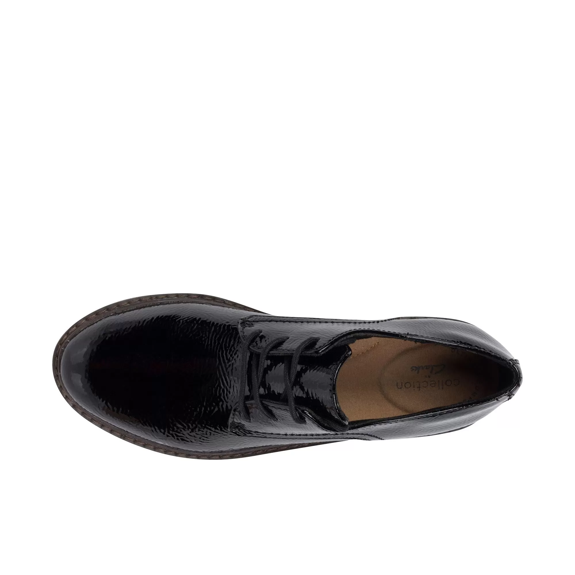 Clarks Womens Airabell Tye Black Patent