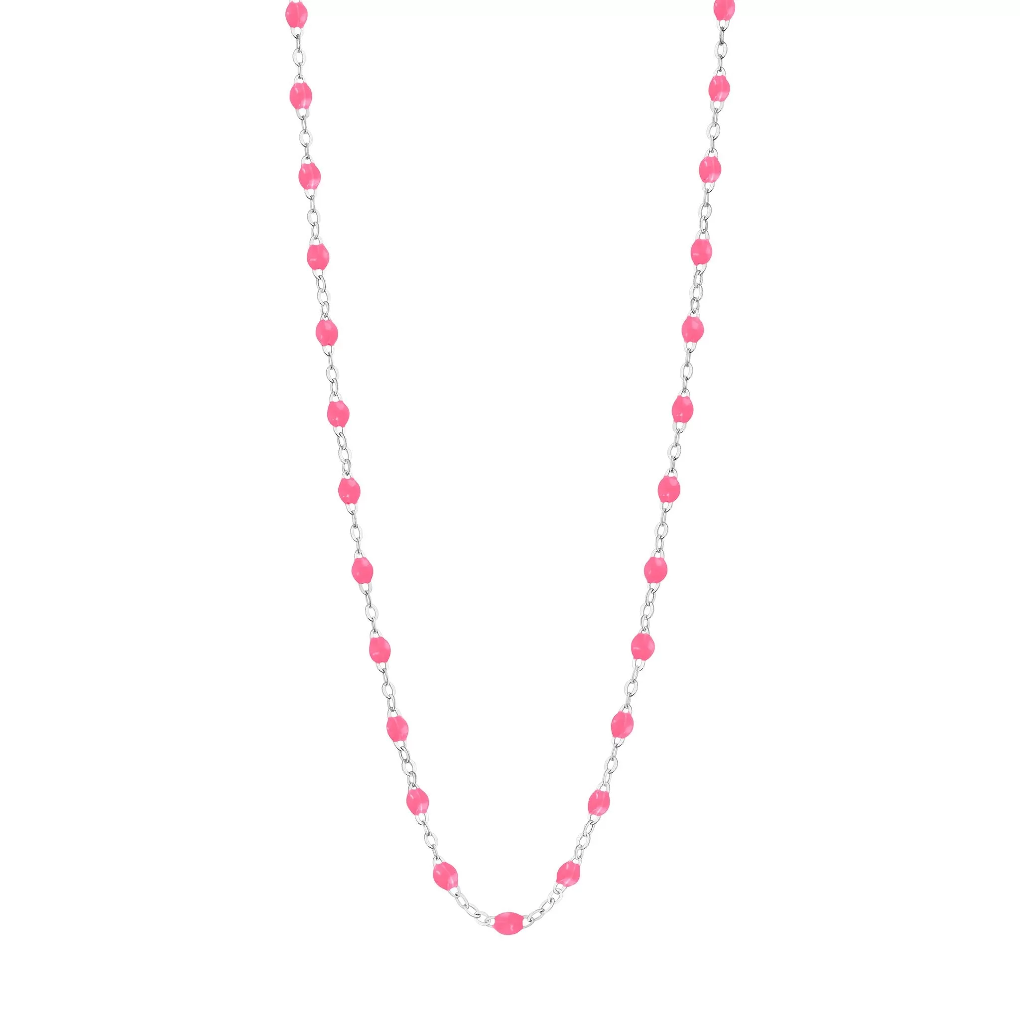 Classic Gigi Pink necklace, White Gold, 16.5"