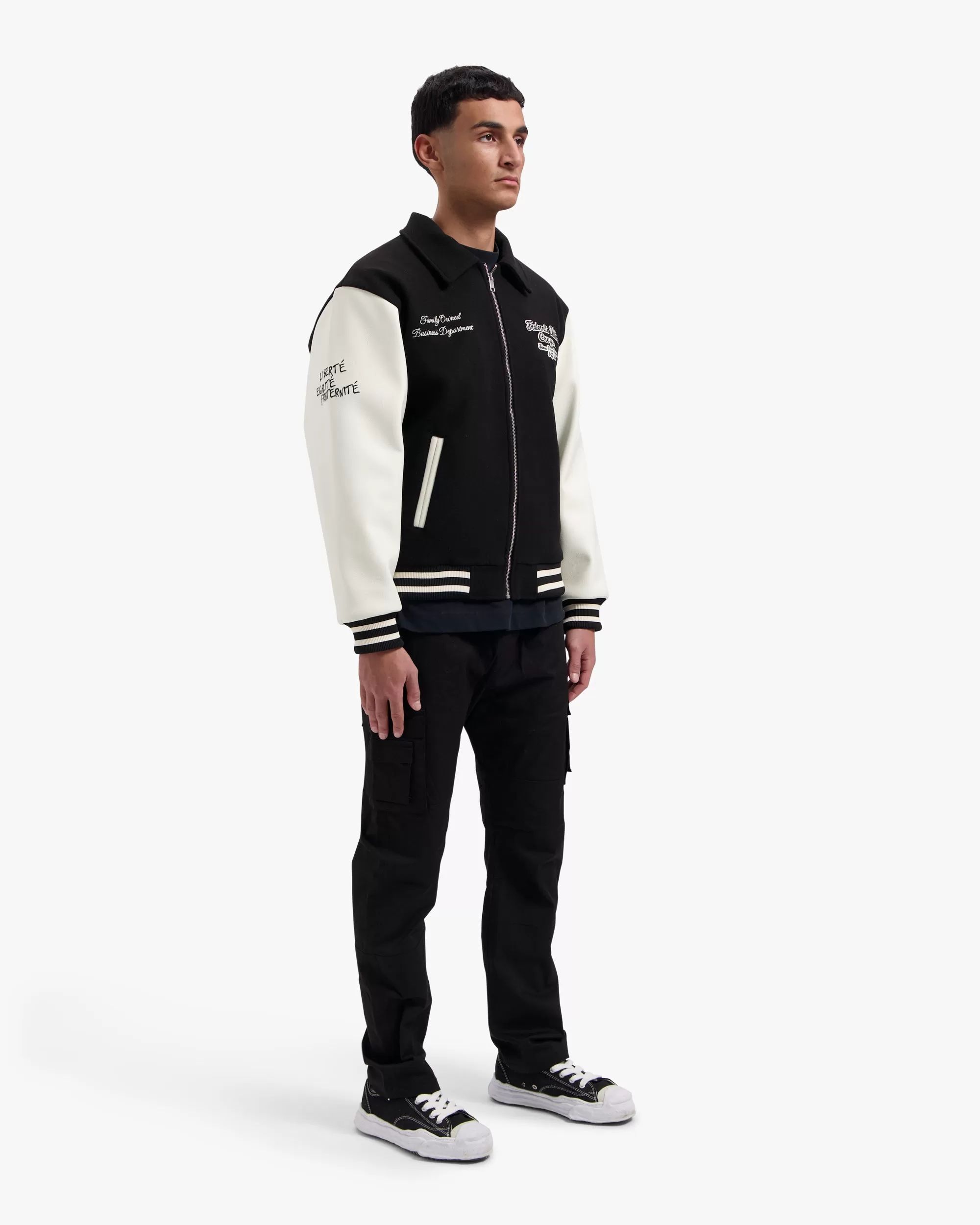 Croyez Oversized Varsity Jacket | Black/White