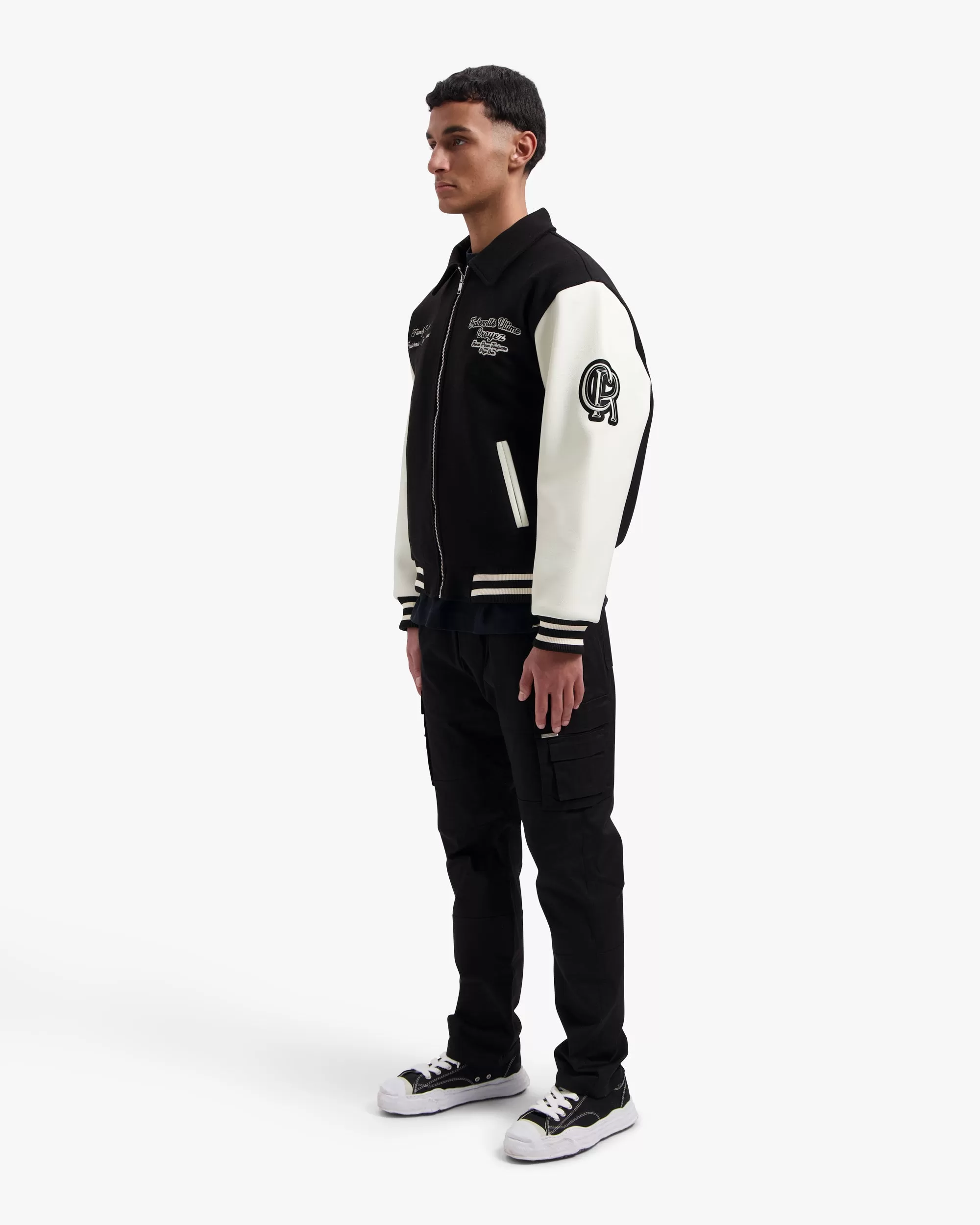 Croyez Oversized Varsity Jacket | Black/White