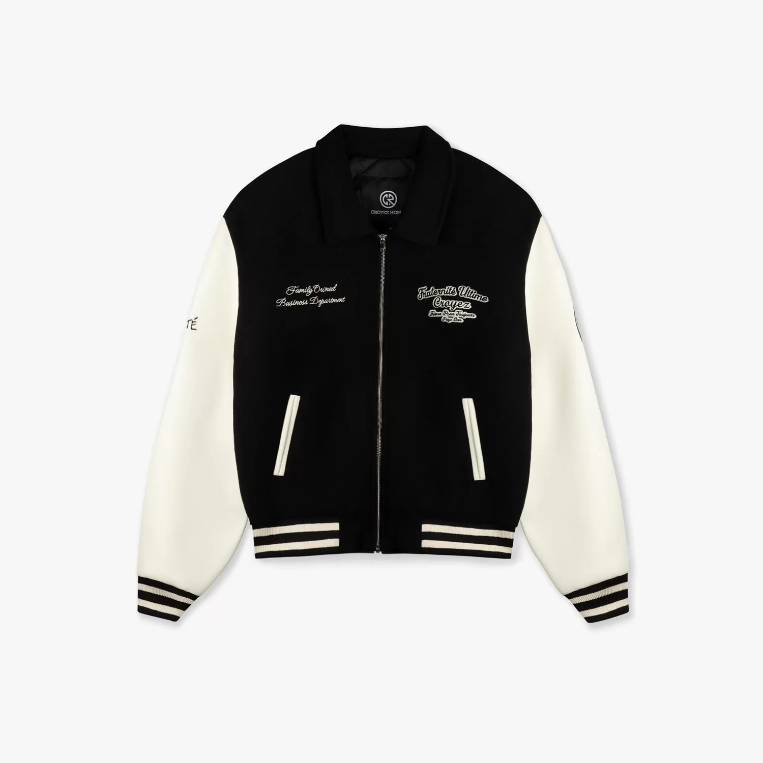 Croyez Oversized Varsity Jacket | Black/White