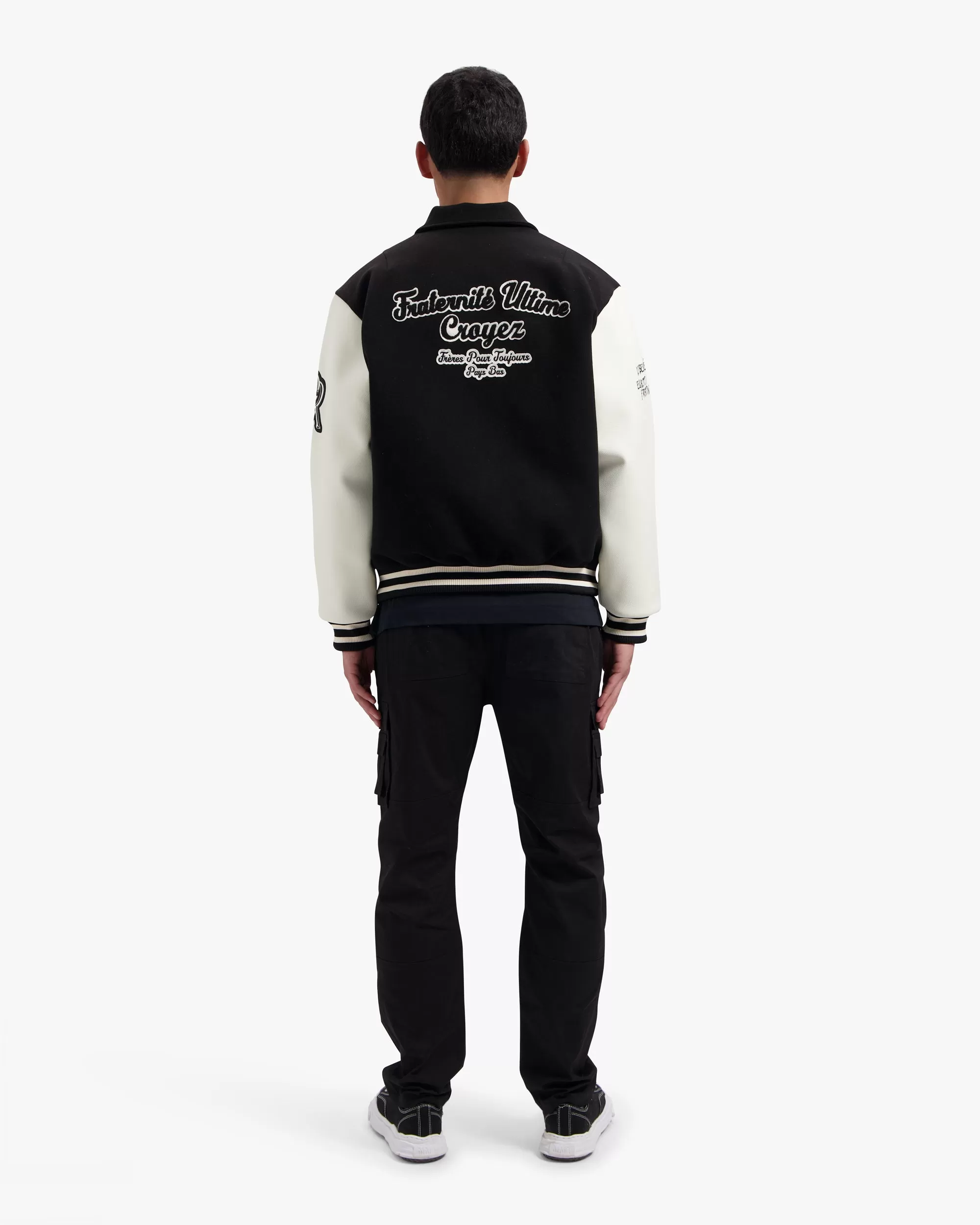 Croyez Oversized Varsity Jacket | Black/White