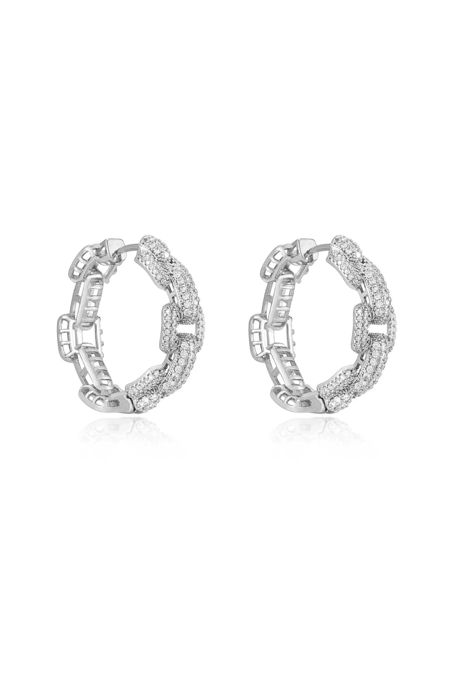 Crystal Chain Link Hoops