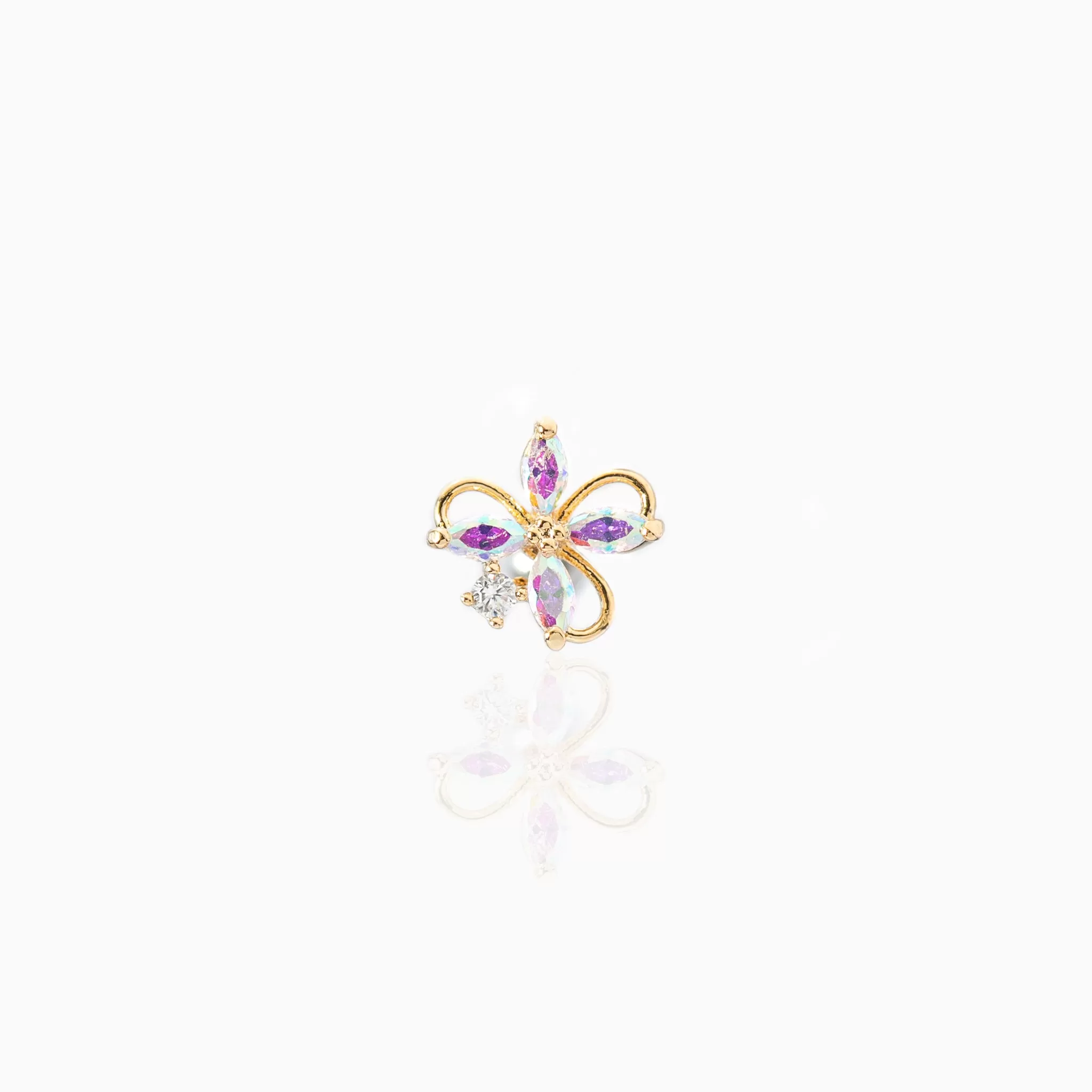 Crystal Gardenia Piercing Style Earring