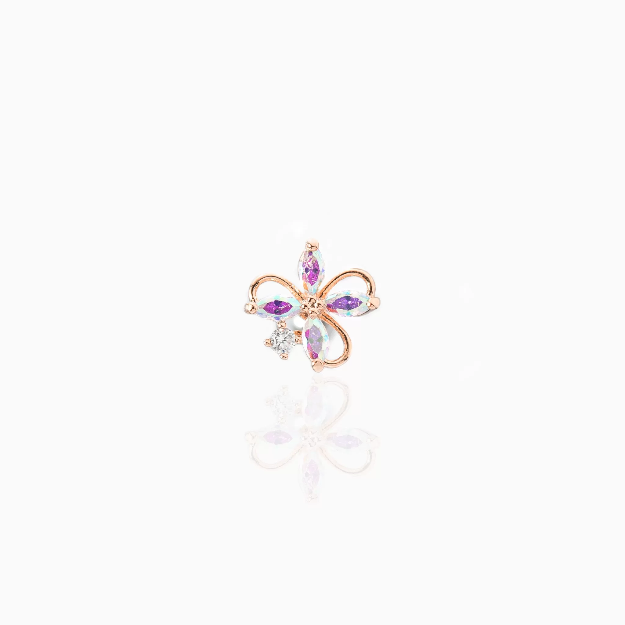 Crystal Gardenia Piercing Style Earring