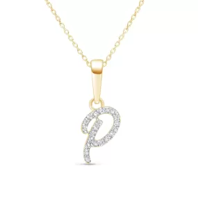 Cursive Diamond Initial Necklace