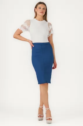 Denim Pencil Skirt