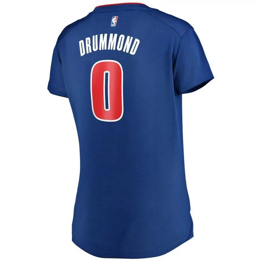 Detroit Pistons Andre Drummond Fanatics Branded Fast Break Icon Jersey Womens - Blue | Ireland S3259P2