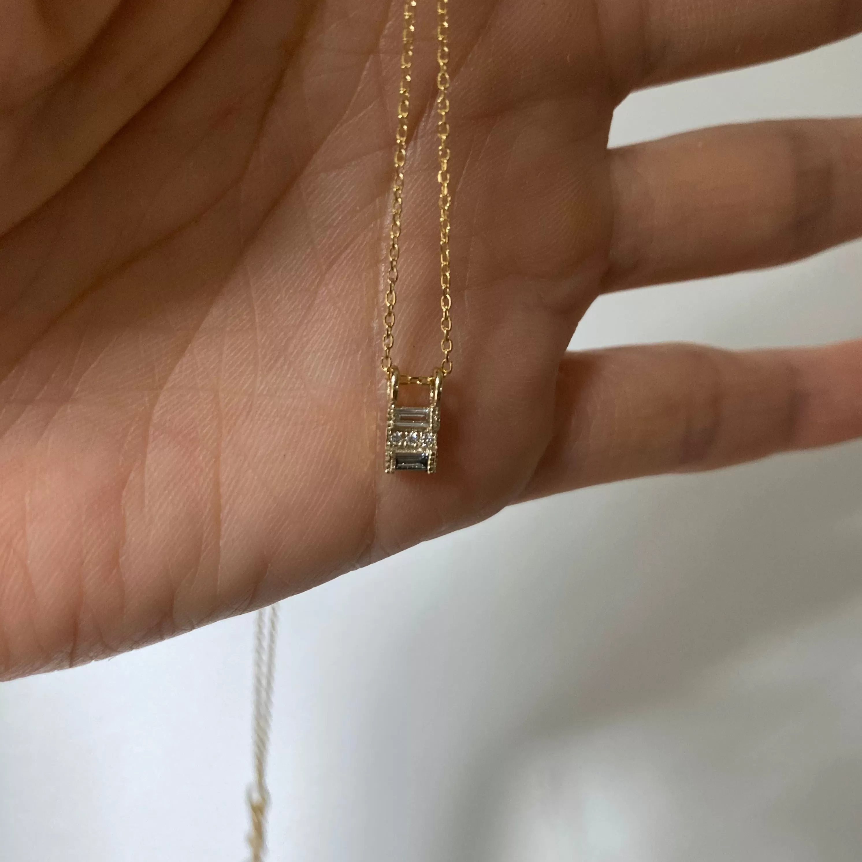 Diamond Baguette Reflection Necklace