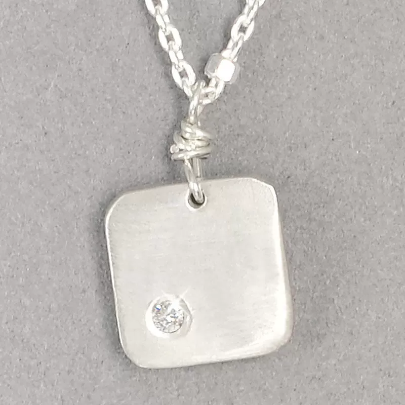 Diamond Dogtag Necklace  (N115Sd)