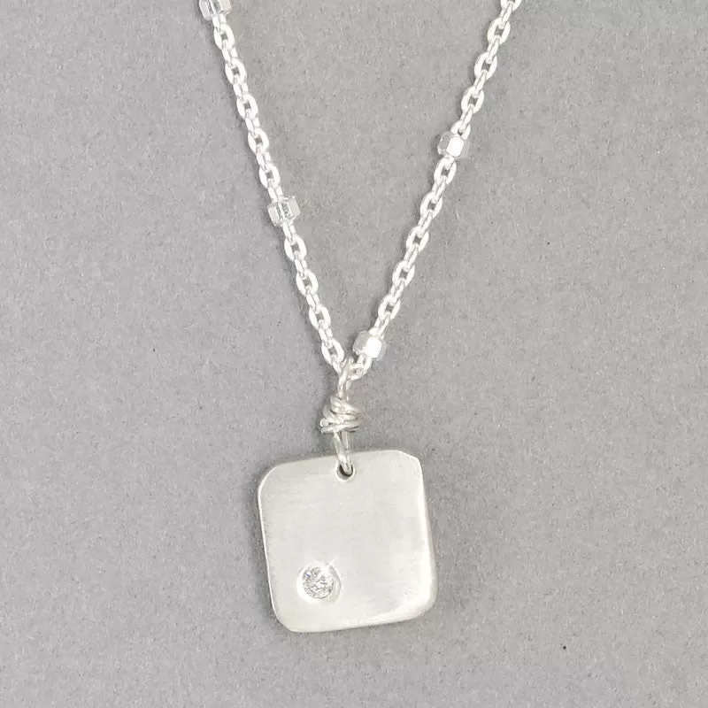 Diamond Dogtag Necklace  (N115Sd)