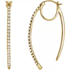 Diamond Wishbone Hoop Earrings