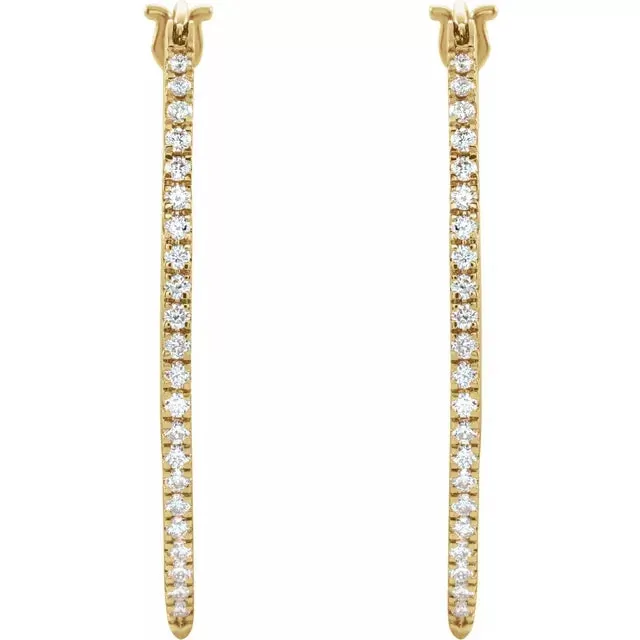 Diamond Wishbone Hoop Earrings