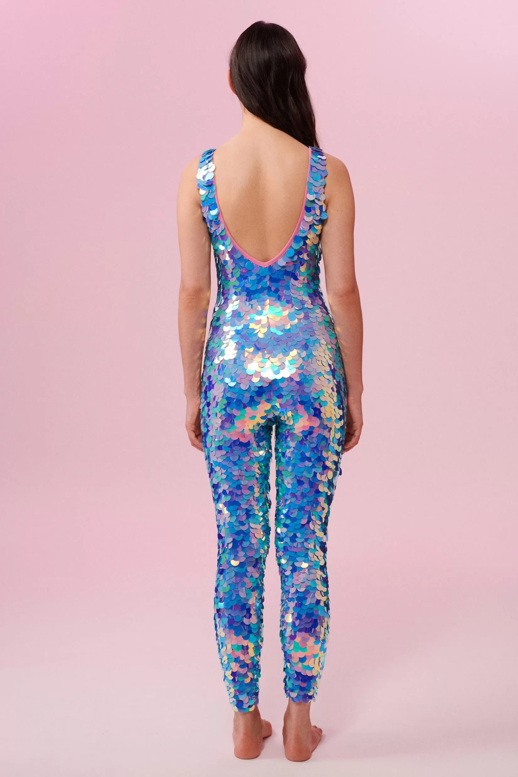 ELECTRA SEQUIN JUMPSUIT - AMETHYST