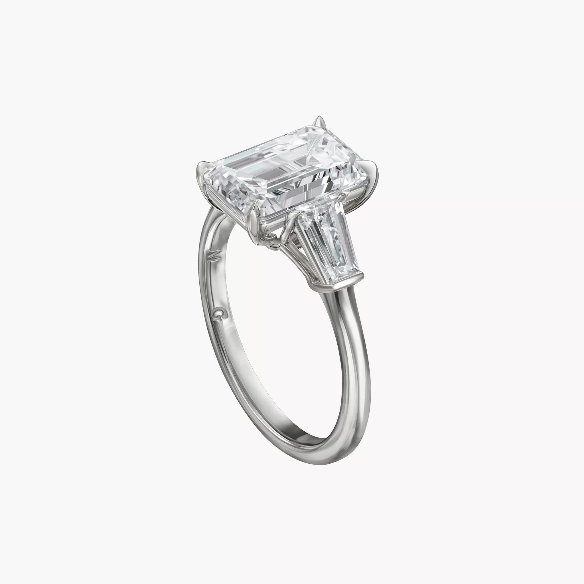 Emerald Cut Engagement Ring with Tapered Baguettes