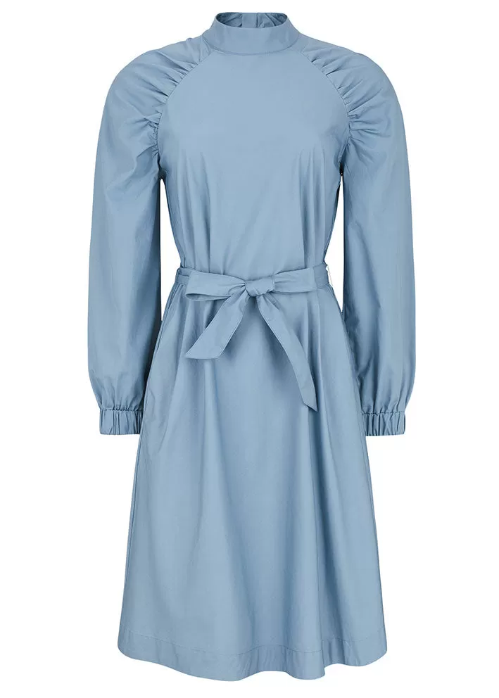 Esmé Studios Calla LS Boxy Dress - Kjole - Ashley Blue