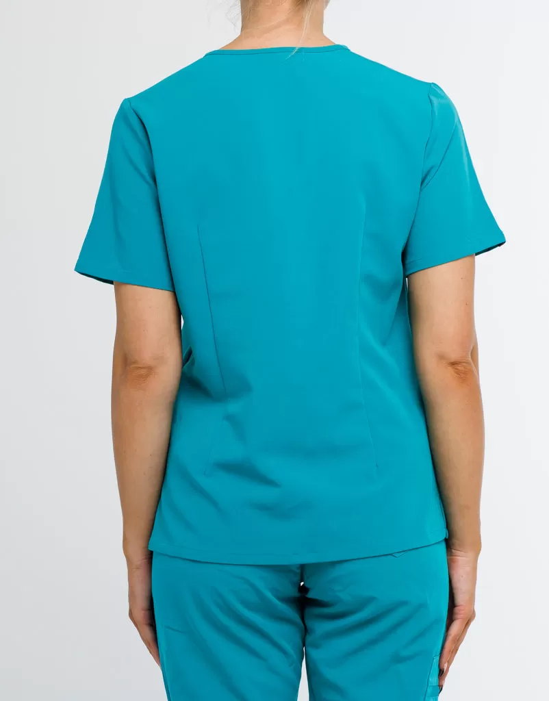 Essential One Pocket V Neck Scrub Top - Sydney Teal