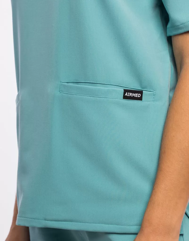 Essential V Neck Scrub Top - Audrey Teal