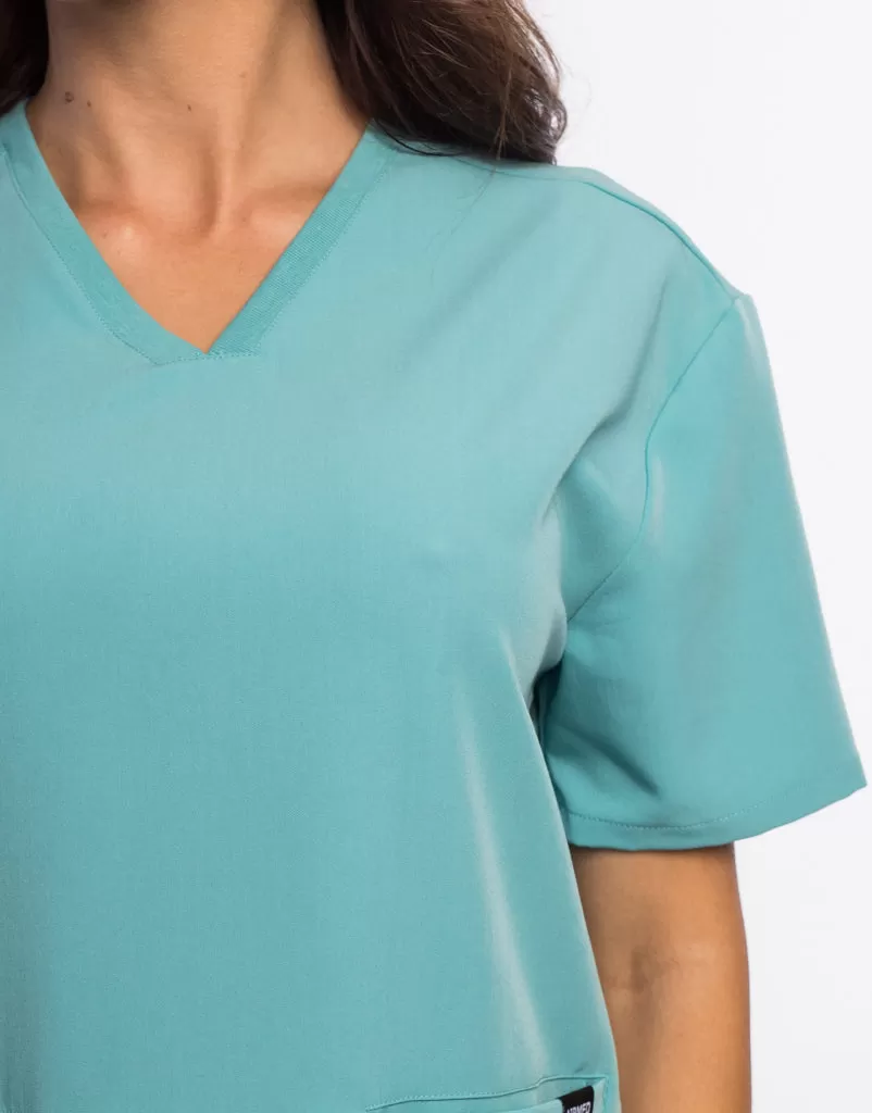 Essential V Neck Scrub Top - Audrey Teal