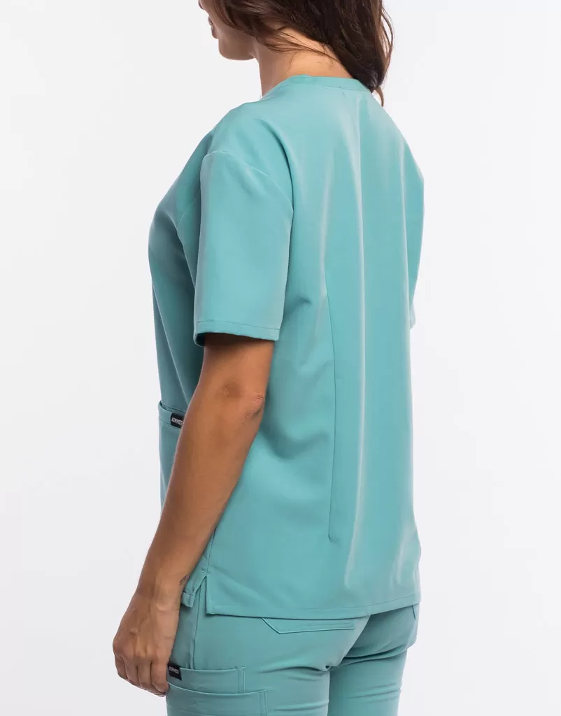 Essential V Neck Scrub Top - Audrey Teal