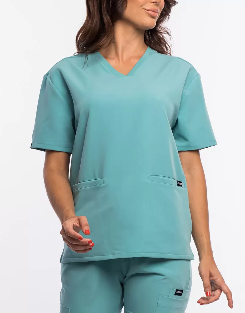 Essential V Neck Scrub Top - Audrey Teal