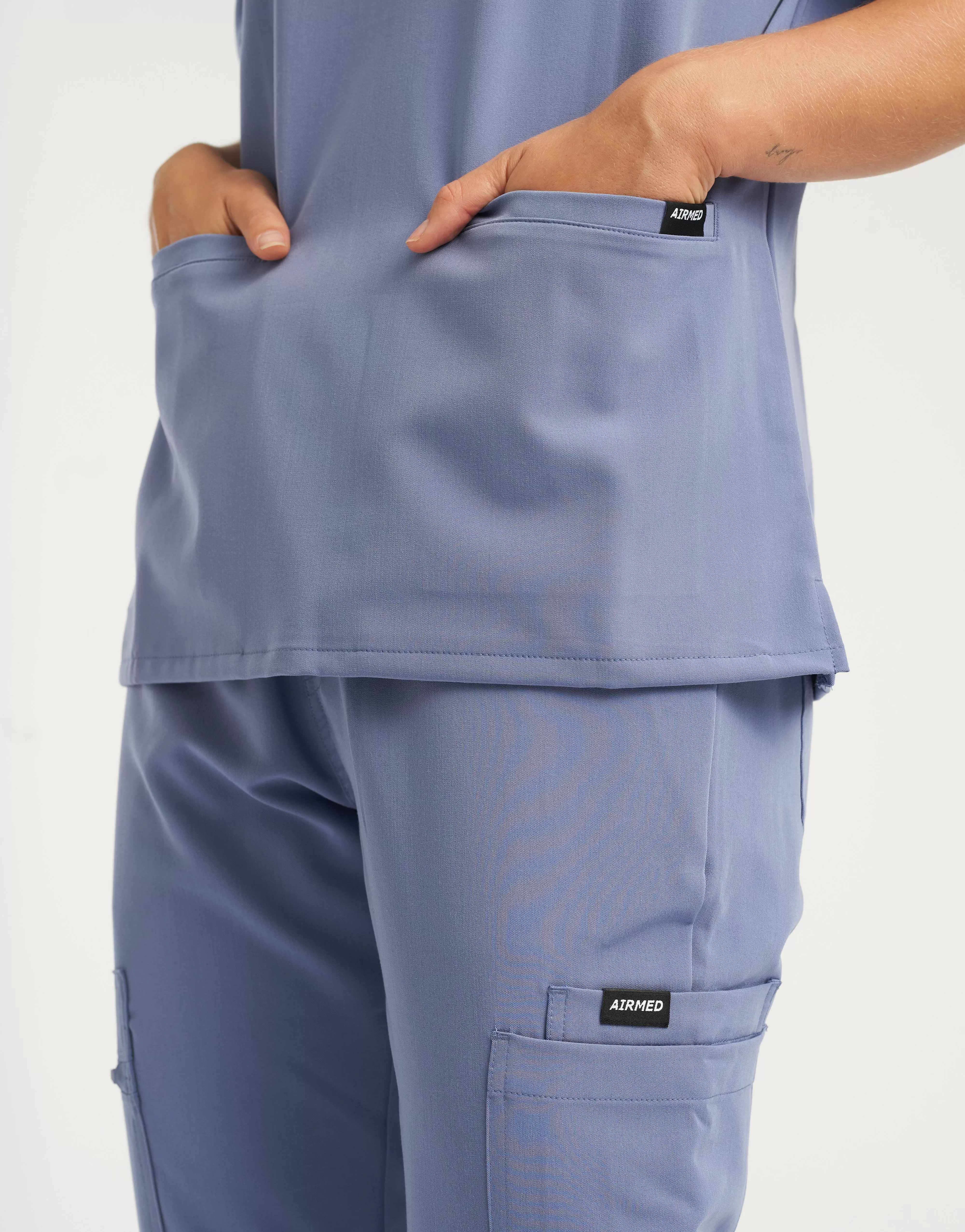 Essential V Neck Scrub Top - Nova Blue