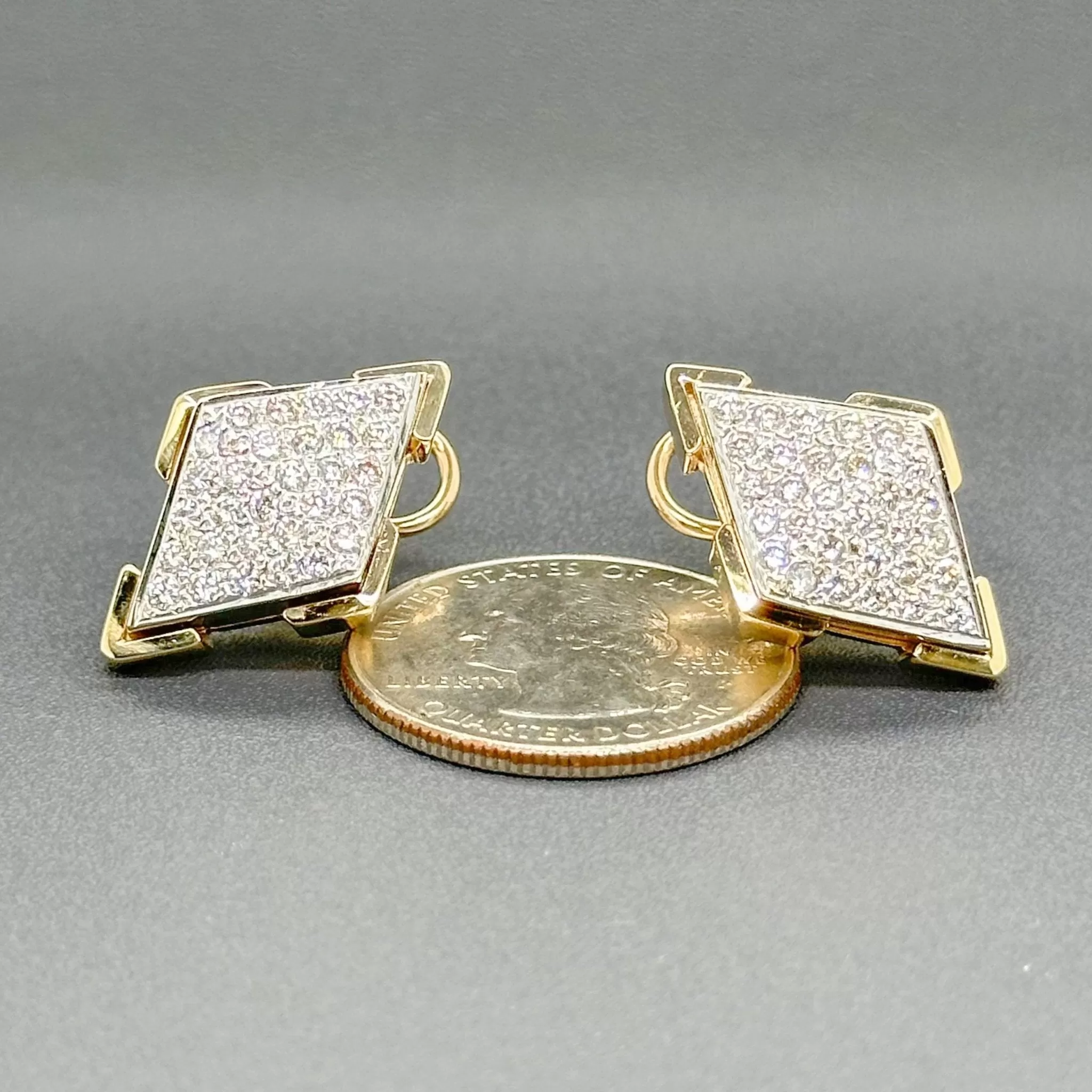 Estate 14K TT Gold 1.80ctw H-I/SI1-2 Diamond Earrings