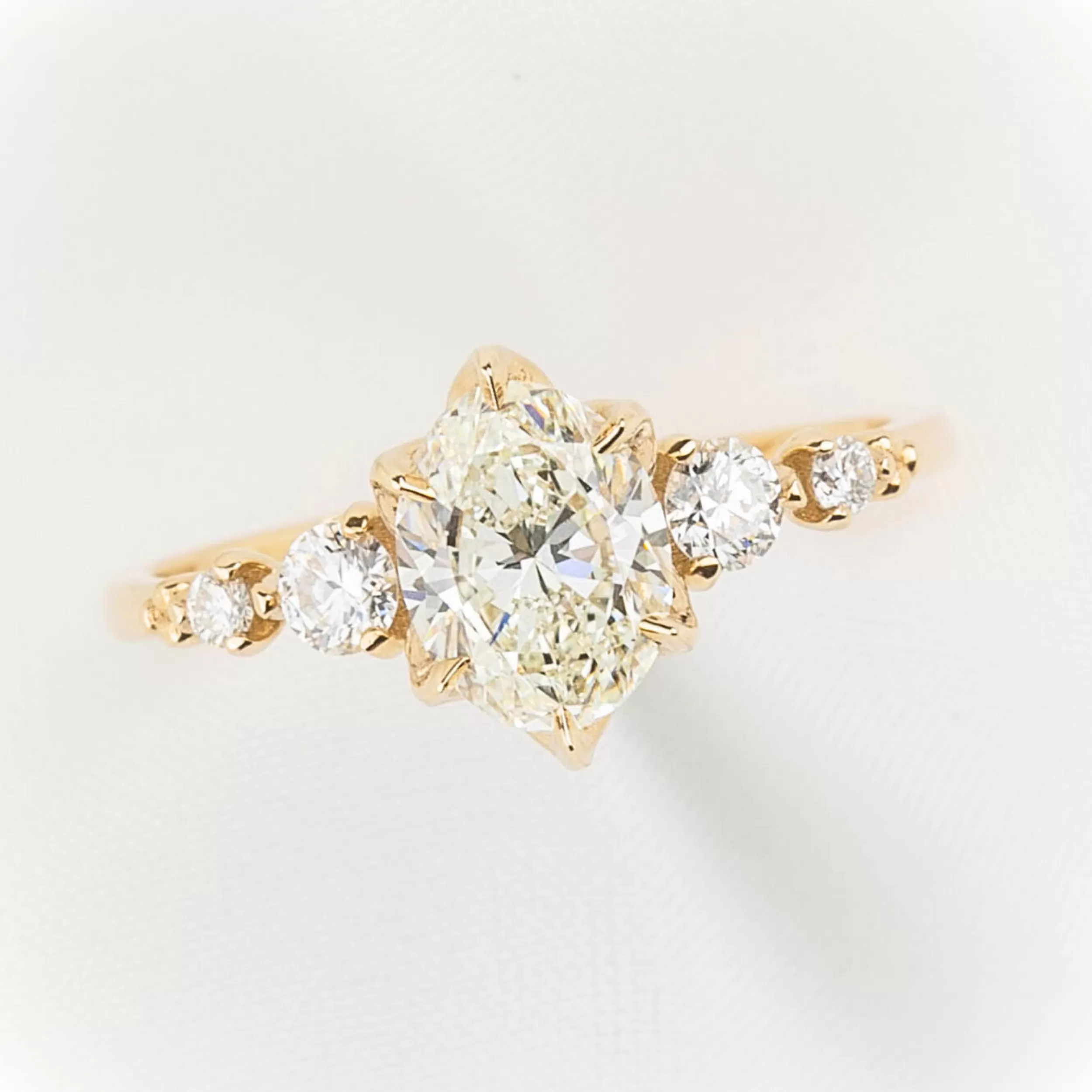 Estel Fleur 1.20ct Oval Diamond Ring, 14k Yellow Gold, GIA Certified (One of a kind)