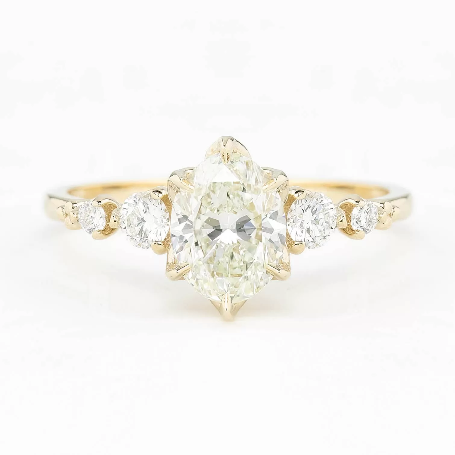 Estel Fleur 1.20ct Oval Diamond Ring, 14k Yellow Gold, GIA Certified (One of a kind)