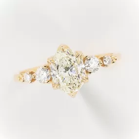 Estel Fleur 1.20ct Oval Diamond Ring, 14k Yellow Gold, GIA Certified (One of a kind)