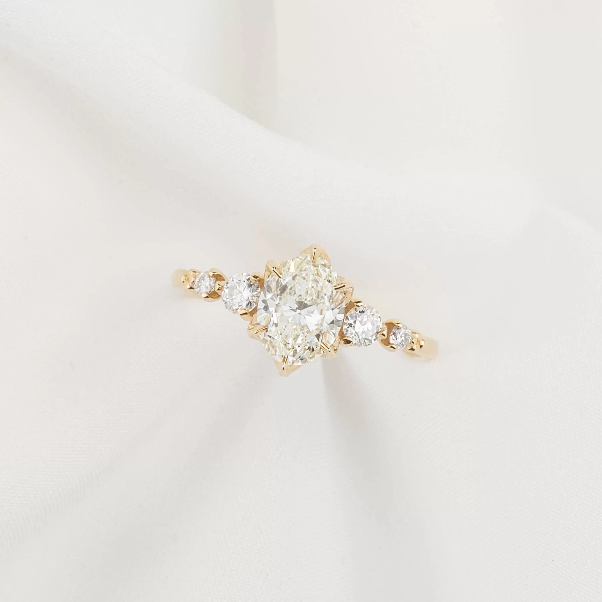 Estel Fleur 1.20ct Oval Diamond Ring, 14k Yellow Gold, GIA Certified (One of a kind)