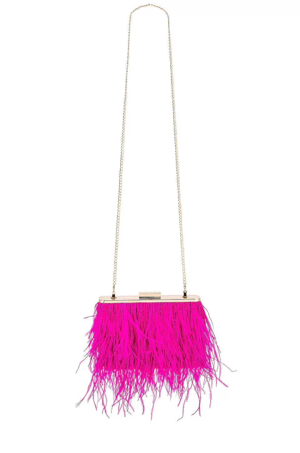 Estelle Feathered Clutch - Fuchsia