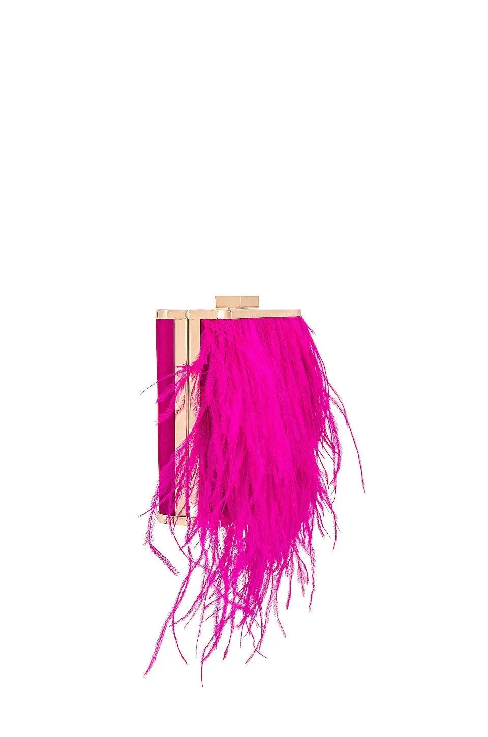 Estelle Feathered Clutch - Fuchsia