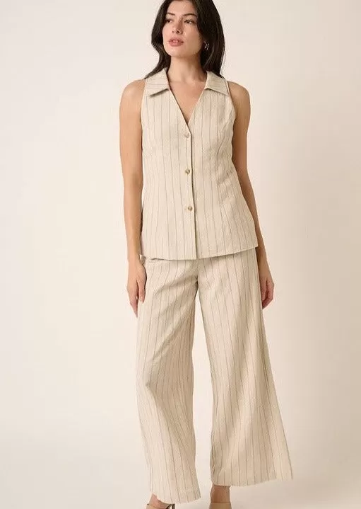 FINAL SALE - Linen Pinstripe Pants