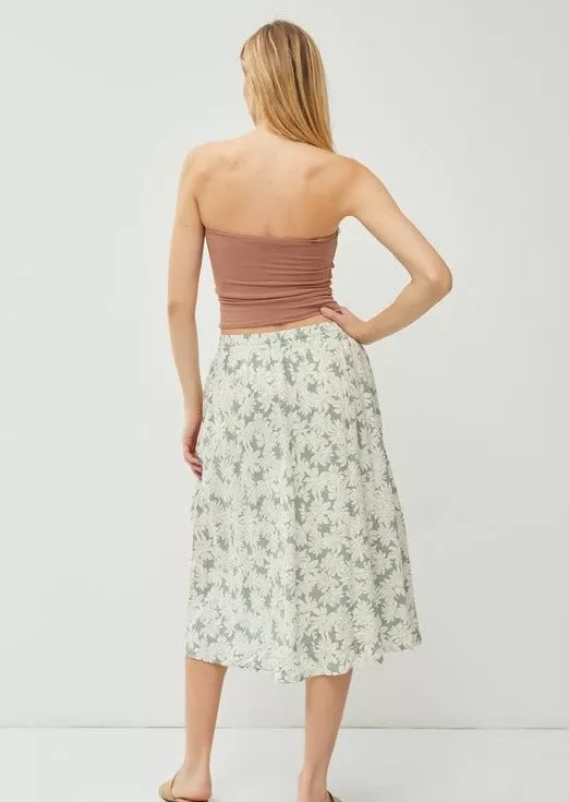 FINAL SALE - Sage Print Skirt