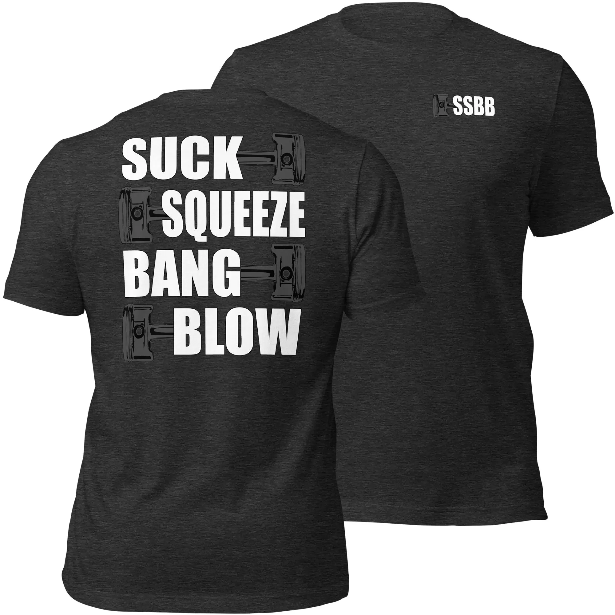 Funny Mechanic Shirt, Car Enthusiast Gift, Racing, or Racecar T-Shirt, Suck Squeeze Bang Blow Saying