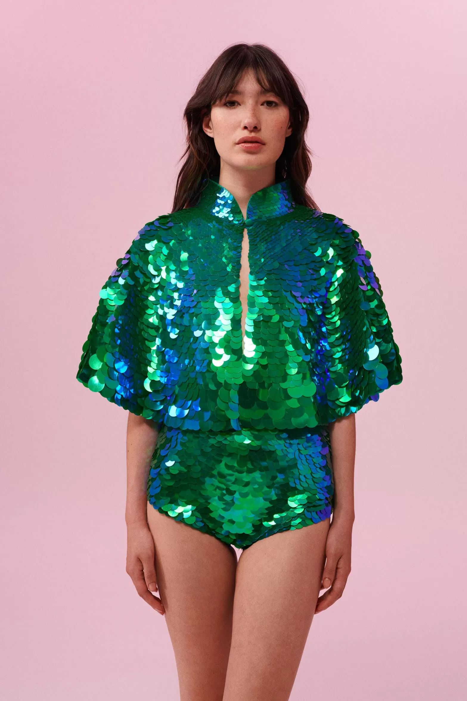 GIGI SEQUIN HOTPANTS - EMERALD