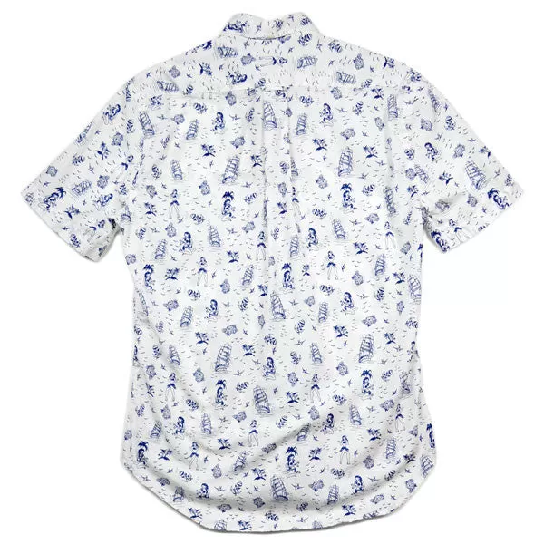 Gitman Vintage - "Good Luck" Short-Sleeve Shirt - White